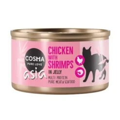 Cosma Mix Box Comida Húmeda En Gelatina -Productos Para Gatos 104534 pla cosma asia chickenshrimps 85g 2