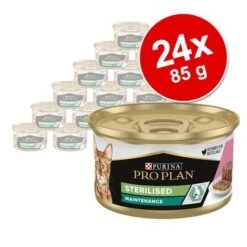 Purina Pro Plan Sterilised 24 X 85 G En Latas -Productos Para Gatos 171796 proplancat sterilised salmon 85g hs 02 9