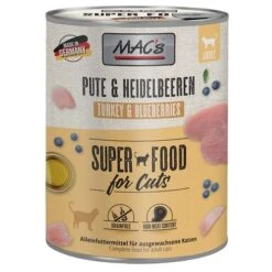 MAC's 6 X 800 G En Latas Para Gatos -Productos Para Gatos 235292 pla macs katzenfutter pute heidelbeeren 800g hs 01 1
