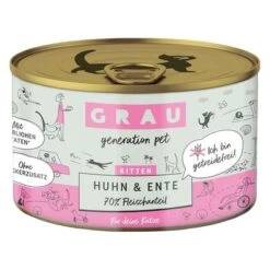 Grau Kitten Sin Cereales Comida Húmeda Para Gatitos -Productos Para Gatos 268496 pla grau kitten getreidefrei huhn ente hs 01 1
