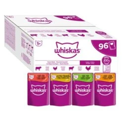 Whiskas 1+ Años 96 X 85 En Bolsitas -Productos Para Gatos 356096 pla mars sparpaket whiskas frischebeutel 48x85g hs 01 9