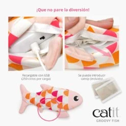 Catit Groovy Fish Azul -Productos Para Gatos 43021 43022 Catit Groovy Fish Panel 3 EU ES 6286495bc06a1