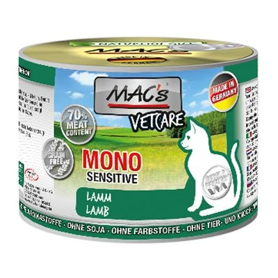 MAC's Mono Sensitive 6 X 200 G En Latas Para Gatos 2 MAC's Mono Sensitive 6 X 200 G En Latas Para Gatos - Imagen 2