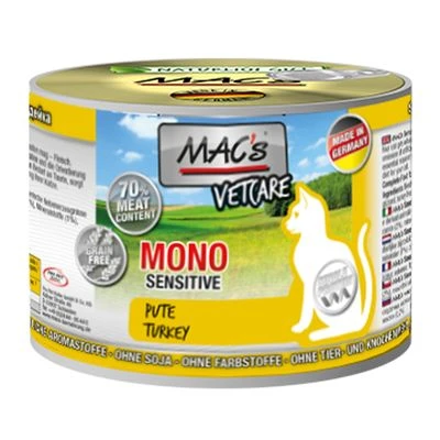 MAC's Mono Sensitive 6 X 200 G En Latas Para Gatos 1 MAC's Mono Sensitive 6 X 200 G En Latas Para Gatos