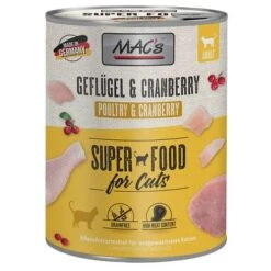 MAC's 6 X 800 G En Latas Para Gatos -Productos Para Gatos 69595 pla macs katzenfutter gefluegel cranberries 800g hs 01 6