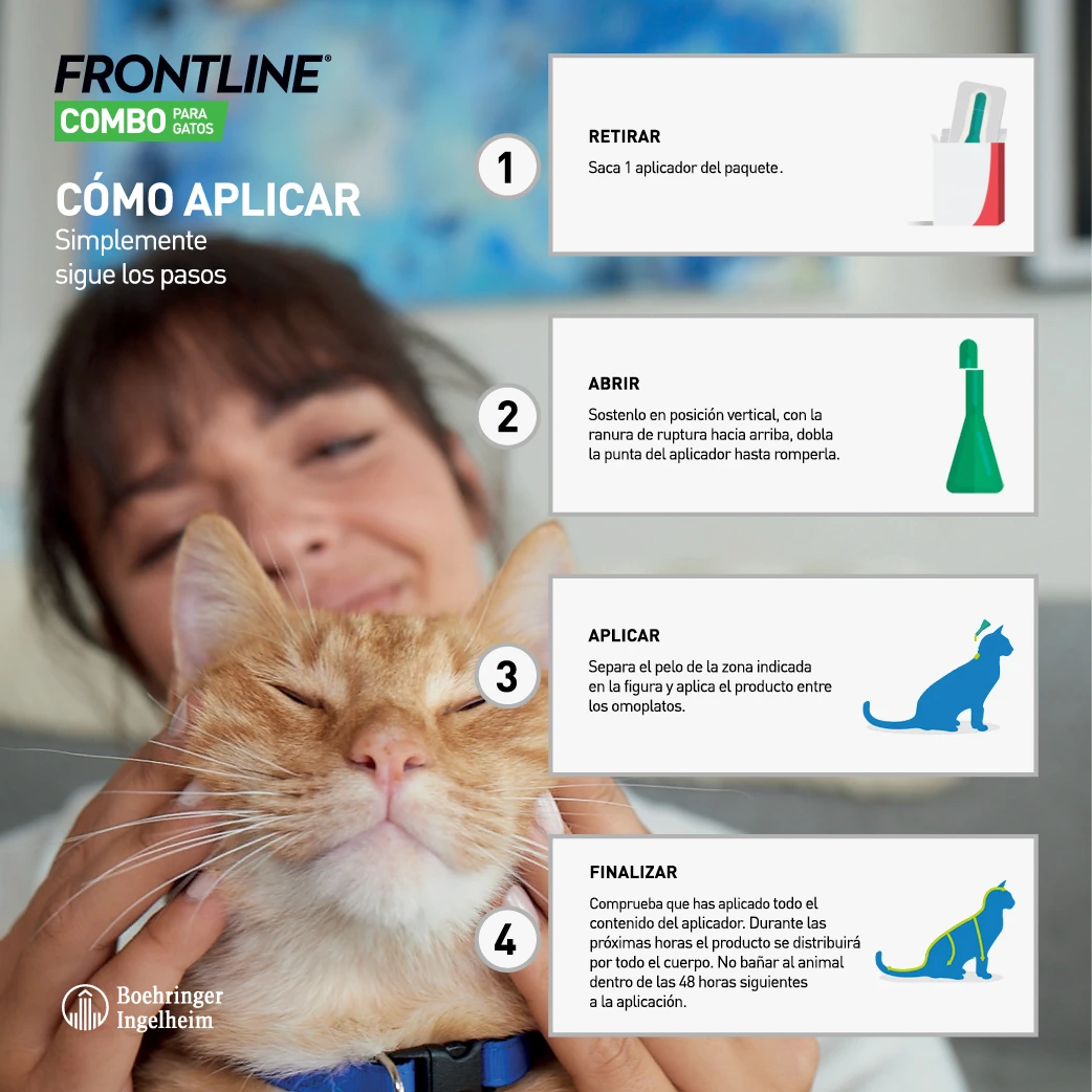 Frontline Pipetas Combo Spot-On Para Gatos 4 Frontline Pipetas Combo Spot-On Para Gatos - Imagen 4
