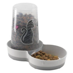 MODERNA Comedero Bebedero Tasty Large Cats In Love 1.5 L -Productos Para Gatos Cats in Love H165 0027 grey white with food 02 62b02598a15ef