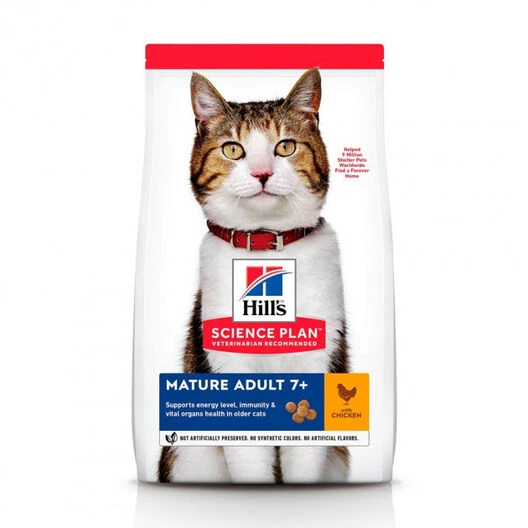 Hill's Science Plan Mature Adult 7+ Pollo Pienso Para Gatos 2 Hill's Science Plan Mature Adult 7+ Pollo Pienso Para Gatos - Imagen 2