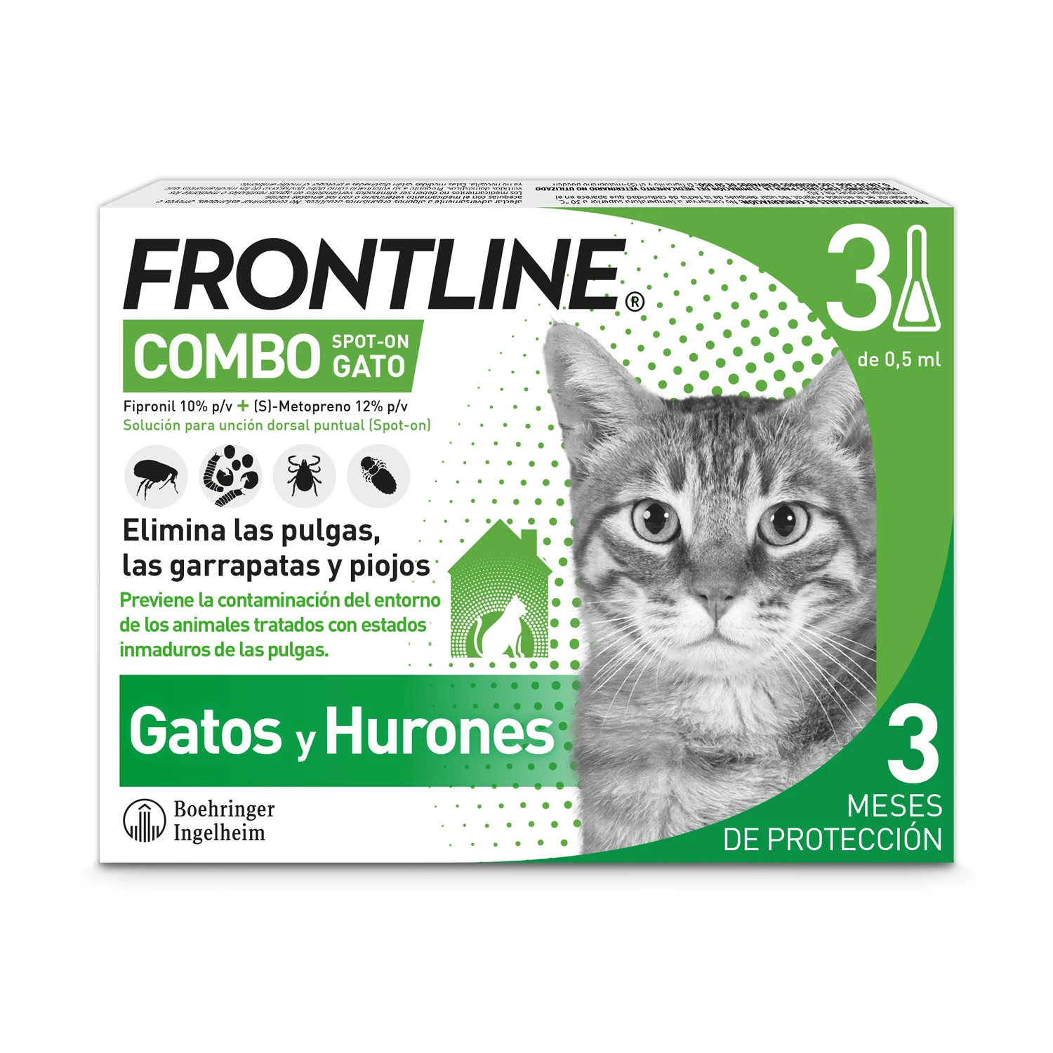 Frontline Pipetas Combo Spot-On Para Gatos 2 Frontline Pipetas Combo Spot-On Para Gatos - Imagen 2