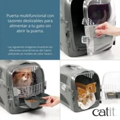 Catit Cabrio Transportín Para Gatos -Productos Para Gatos Puerta multifuncional con tazones deslizables para alimentar a tu gato sin abrir la puerta 628x628 6284f1aea5b87