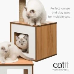 Catit Poste Natural -Productos Para Gatos Vesper Double is a perfect lounge and play spot for multiple cats 768x768 1 63752b9d0f384