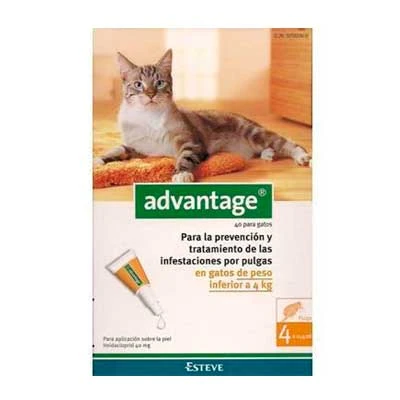 Advantage Pipetas Para Gatos -4 Kg (40ml) 2 Advantage Pipetas Para Gatos -4 Kg (40ml) - Imagen 2