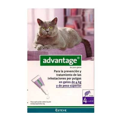 Advantage Pipetas Para Gatos +4 Kg (80ml) 2 Advantage Pipetas Para Gatos +4 Kg (80ml) - Imagen 2