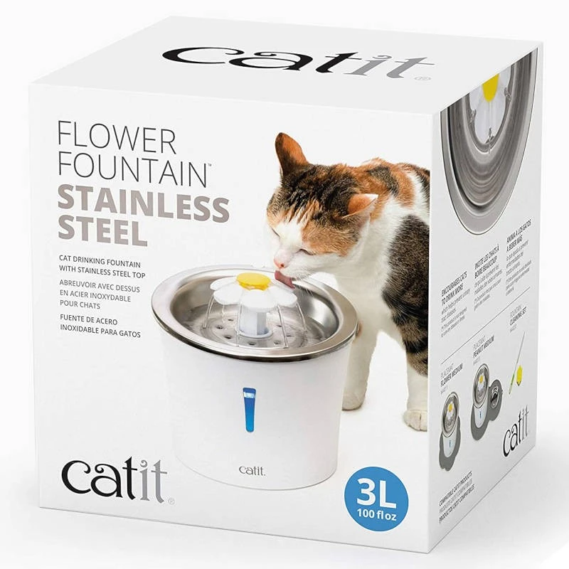 Catit Flower Fountain De Acero Inox LED 3L 3 Catit Flower Fountain De Acero Inox LED 3L - Imagen 3