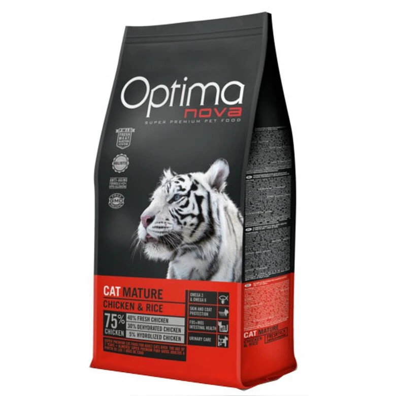 Optima Nova Mature Pollo Y Arroz Para Gatos 1 Optima Nova Mature Pollo Y Arroz Para Gatos