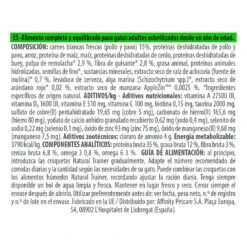 Natural Trainer Sterilised Pienso Para Gatos -Productos Para Gatos comida gatos natural trainer sterilised white meat 15kg composicion TRA5402630150