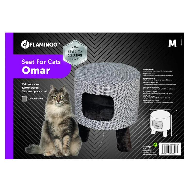 Flamingo Omar Cueva Taburete Marrón Para Gatos 2 Flamingo Omar Cueva Taburete Marrón Para Gatos - Imagen 2