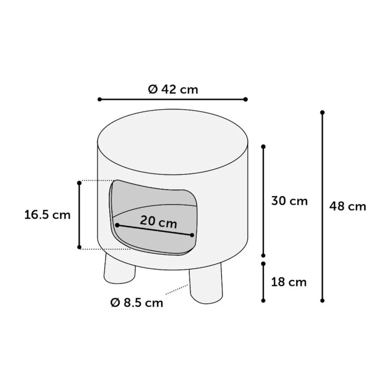 Flamingo Omar Cueva Taburete Marrón Para Gatos 3 Flamingo Omar Cueva Taburete Marrón Para Gatos - Imagen 3