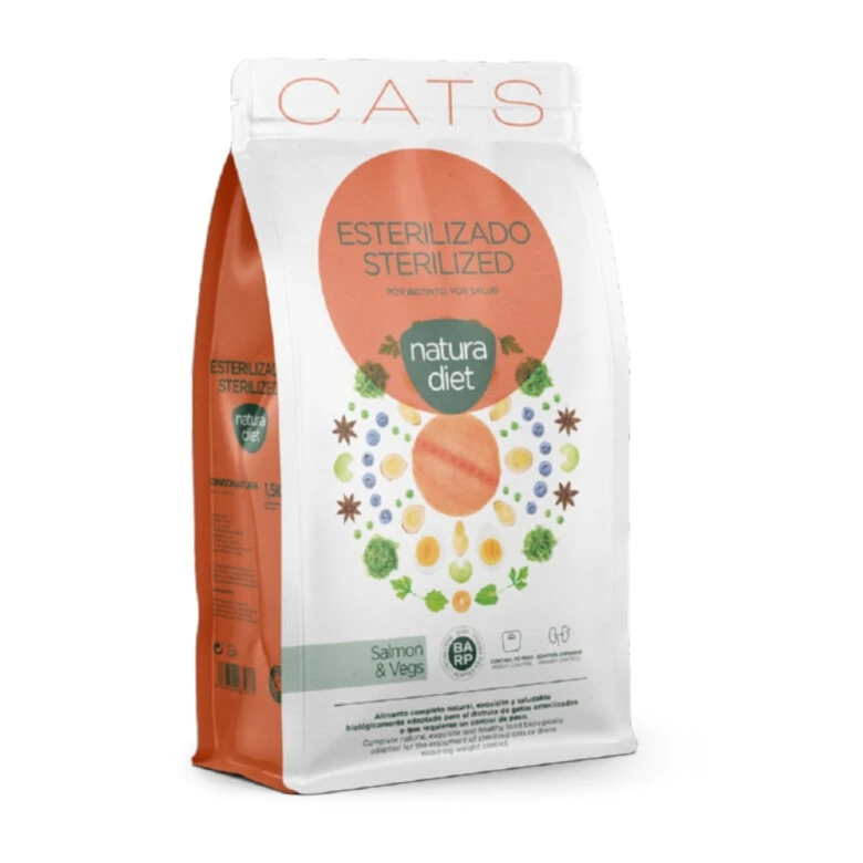 Natura Diet Sterilized Salmón Y Vegetales Pienso Para Gatos 1 Natura Diet Sterilized Salmón Y Vegetales Pienso Para Gatos
