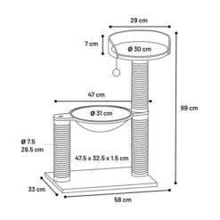Flamingo Wilma Árbol Rascador Gris Para Gatos 5 Flamingo Wilma Árbol Rascador Gris Para Gatos -Productos Para Gatos rascador gatos flamingo wilma gris FLA561298 3