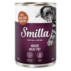 Smilla Tierna Selección De Carnes 6 X 400 G 5 Smilla Tierna Selección De Carnes 6 X 400 G -Productos Para Gatos smilla mixedmeatpot beef 400g 1000x1000 2