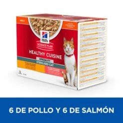 Hill's Science Plan Hill's Adult Sterilised Healthy Cuisine Con Pollo Y Salmón Para Gatos -Productos Para Gatos sp sterilized cat chicken salmon bk28509m bk28648m multipack 6