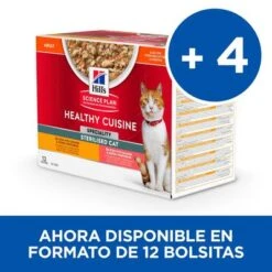 Hill's Science Plan Hill's Adult Sterilised Healthy Cuisine Con Pollo Y Salmón Para Gatos -Productos Para Gatos sp sterilized cat chicken salmon bk28509m bk28648m multipack fr 5