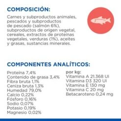Hill's Science Plan Hill's Adult Sterilised Healthy Cuisine Con Pollo Y Salmón Para Gatos -Productos Para Gatos sp sterilized cat chicken salmon bk28648m composition 2