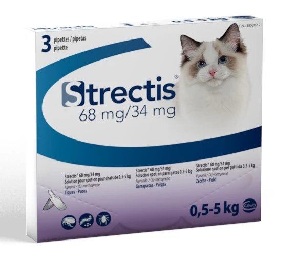 CEVA Strectis Pipeta Spot-On Para Gatos 0,5-5 Kg (68mg/34mg) 1 CEVA Strectis Pipeta Spot-On Para Gatos 0,5-5 Kg (68mg/34mg)